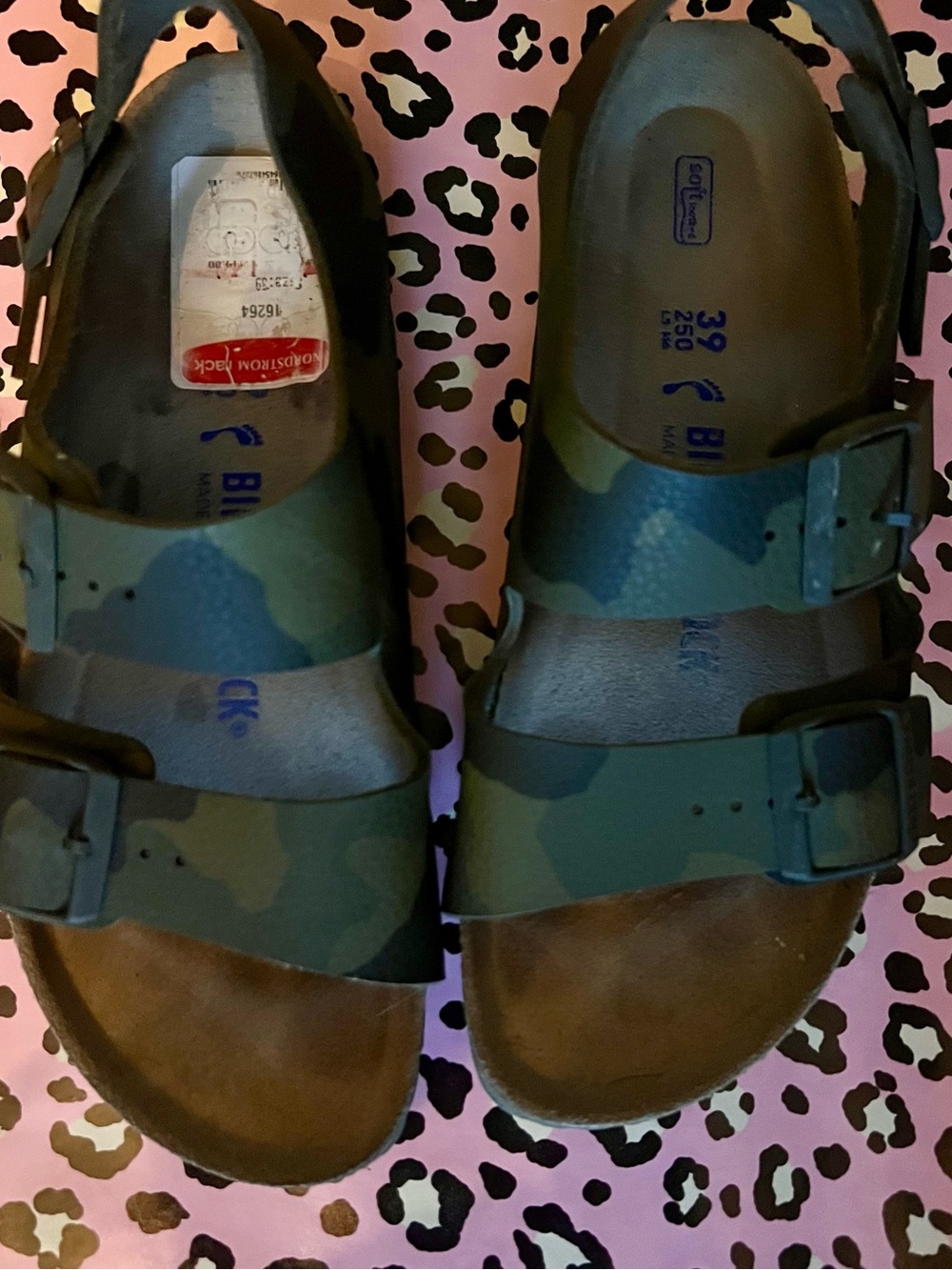 Birkenstock Green Camouflage Double-Buckle Sandals